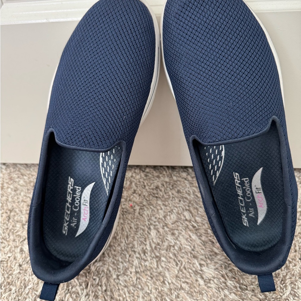 Skechers Blue Loafers Slip-Ons with Mesh Fabric